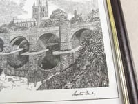 Image 3 of Hereford River Wye Bridge, Vintage B&W Art Print by Morton Danby, Framed Size 13 3/8 x 11 4/10 ins