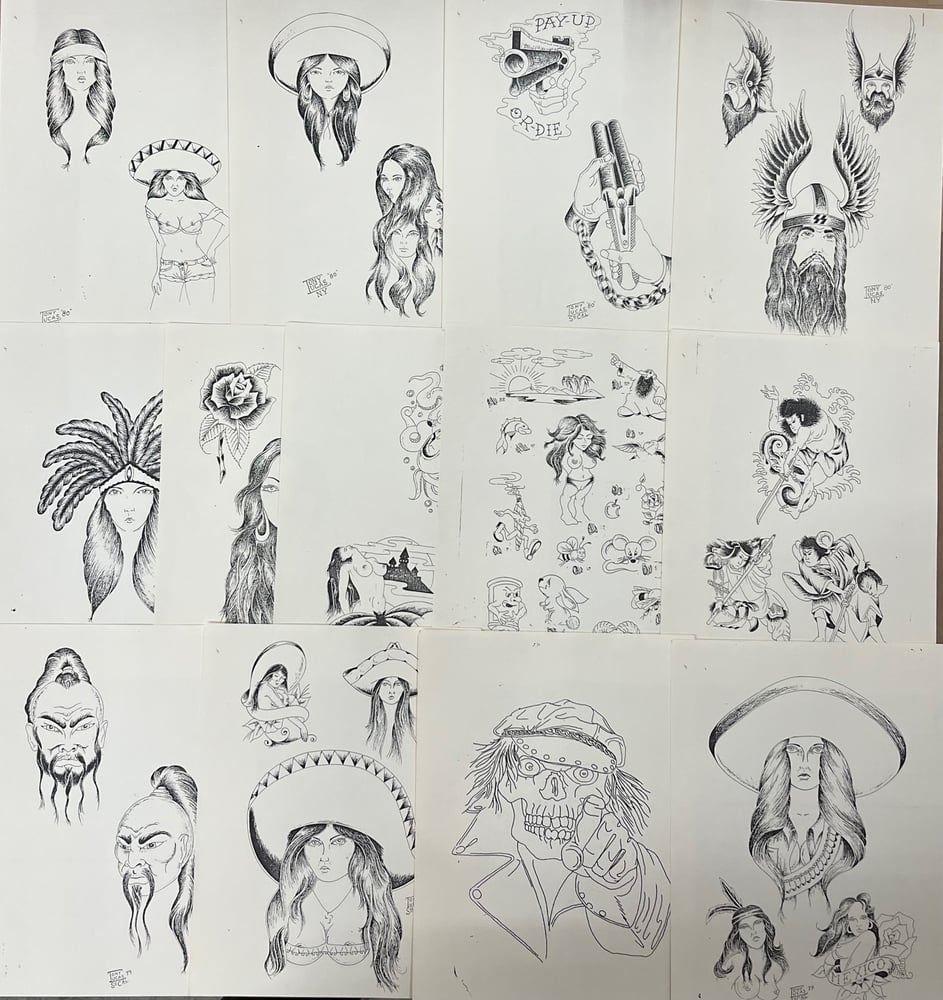 Image of Tony Lucas Tattoo Production Flash, 1979-1980: 13 Sheets