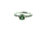 Image 1 of Cushion cut green tourmaline ring