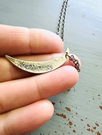 Image 3 of sterling silver moon necklace . handmade by peacesofindigo