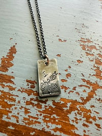 Image 3 of sterling silver feather quote pendant necklace