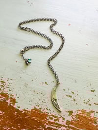 Image 4 of sterling silver moon necklace . handmade by peacesofindigo