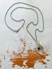 Image 5 of sterling silver and lapis medallion necklace with Robert Burns quote