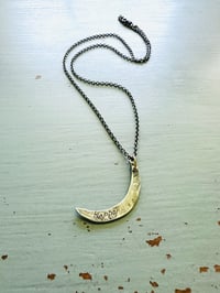 Image 6 of sterling silver crescent moon necklace with happy inscription