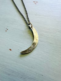 Image 7 of sterling silver crescent moon necklace with happy inscription