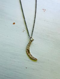 Image 9 of sterling silver crescent moon necklace with happy inscription