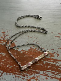 Image 4 of sterling silver and pink sapphire bar necklace