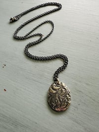 Image 3 of sterling silver double sided pendant necklace