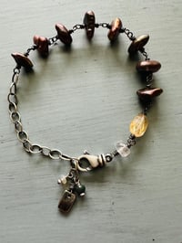 Image 3 of beautiful brown pearl charm bracelet