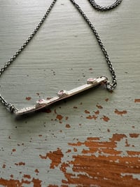 Image 8 of sterling silver and pink sapphire bar necklace