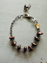 Image 6 of beautiful brown pearl charm bracelet