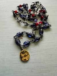 Image 6 of luxe iolite and ruby gemstone necklace with 22k gold pendant