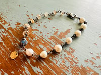 Image 6 of bohemian pearl and imperial topaz 22k gold charm bracelet