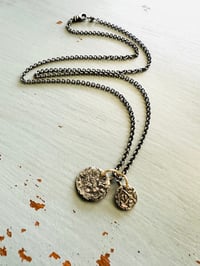 Image 7 of sterling silver tudor rose pendant necklace