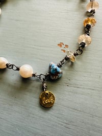 Image 9 of bohemian pearl and imperial topaz 22k gold charm bracelet