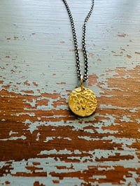 Image 2 of 14k gold Tudor rose pendant necklace