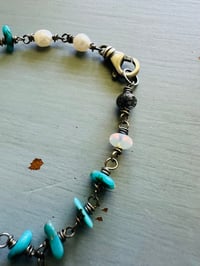 Image 4 of bohemian turquoise and sterling silver charm bracelet