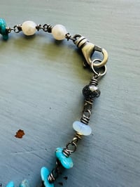 Image 6 of bohemian turquoise and sterling silver charm bracelet