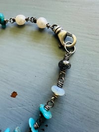 Image 6 of bohemian turquoise and sterling silver charm bracelet