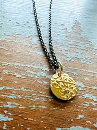 Image 7 of 14k gold Tudor rose pendant necklace