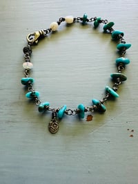 Image 8 of bohemian turquoise and sterling silver charm bracelet