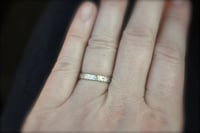 Image 4 of 3mm 18k white gold wedding band with engraved vines