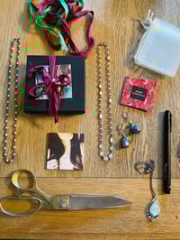 Image 9 of sterling silver bohemian lapis and opal double strand bracelet