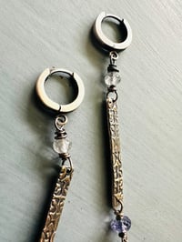 Image 2 of CS Lewis sterling silver charm earrings with pearls and gemstones