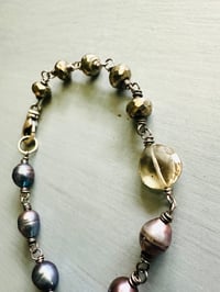 Image 2 of bohemian peacock pearl and gemstone bracelet