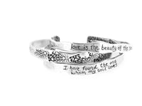 Image 2 of handcrafted sterling silver Rumi out beyond ideas quote cuff