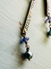 Image 4 of CS Lewis sterling silver charm earrings with pearls and gemstones