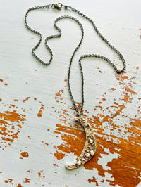 Image 3 of sterling silver crescent moon necklace with sapphires