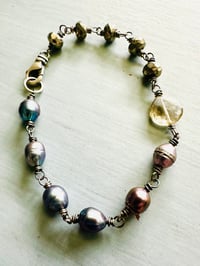 Image 5 of bohemian peacock pearl and gemstone bracelet