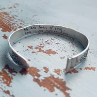 Image 2 of sterling silver Rumi love is our mother quote cuff  