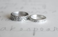 Image 1 of vine wedding band set by peaces of indigo