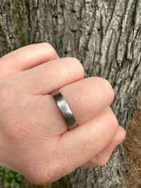 Image 2 of 14k white gold wedding band . river rock wedding ring