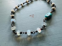 Image 1 of opal pearl and turquoise bracelet