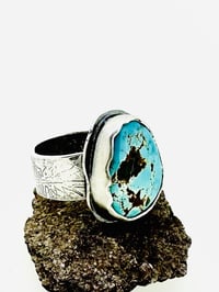 Image 5 of Sierra Nevada turquoise ring with engraved LOTR Tolkien quote