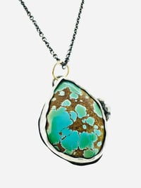 Image 7 of Sierra Nevada turquoise necklace with sterling silver pearl details