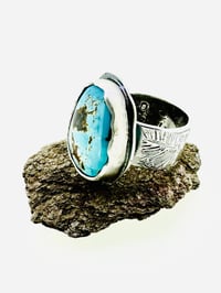 Image 6 of Sierra Nevada turquoise ring with engraved LOTR Tolkien quote