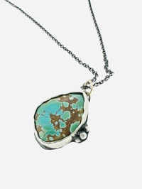 Image 8 of Sierra Nevada turquoise necklace with sterling silver pearl details