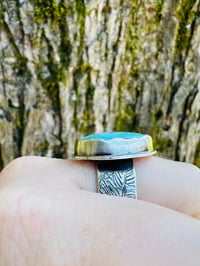 Image 7 of Sierra Nevada turquoise ring with engraved LOTR Tolkien quote