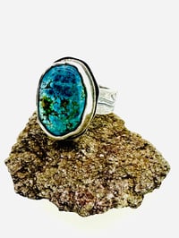 Image 7 of dreamer turquoise ring with engraved Fitzgerald quote band