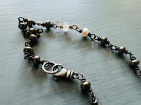 Image 5 of wire wrapped pyrite pearl and moonstone bracelet