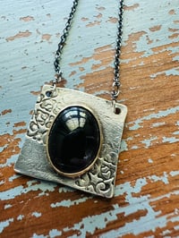 Image 1 of bohemian rubelite tourmaline necklace in 14k gold and sterling silver by peaces of indigo