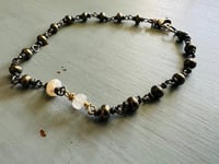 Image 7 of wire wrapped pyrite pearl and moonstone bracelet