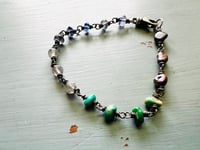 Image 2 of boho labradorite turquoise and pearl bracelet