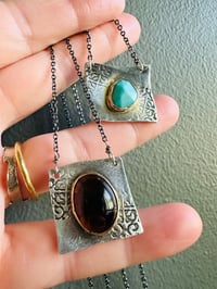 Image 5 of bohemian rubelite tourmaline necklace in 14k gold and sterling silver by peaces of indigo