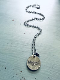 Image 3 of blessed engraved pendant necklace with paperclip chain