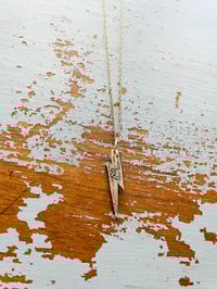 Image 6 of sterling silver lightning bolt necklace with 14k gold chain . engraved love message necklace by p...